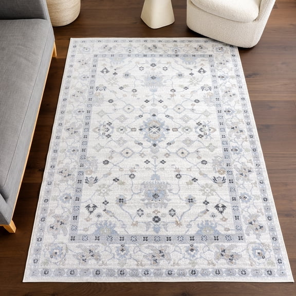 nuLOOM Bridie Medallion Machine Washable Area Rug, 10' x 14', Light Blue