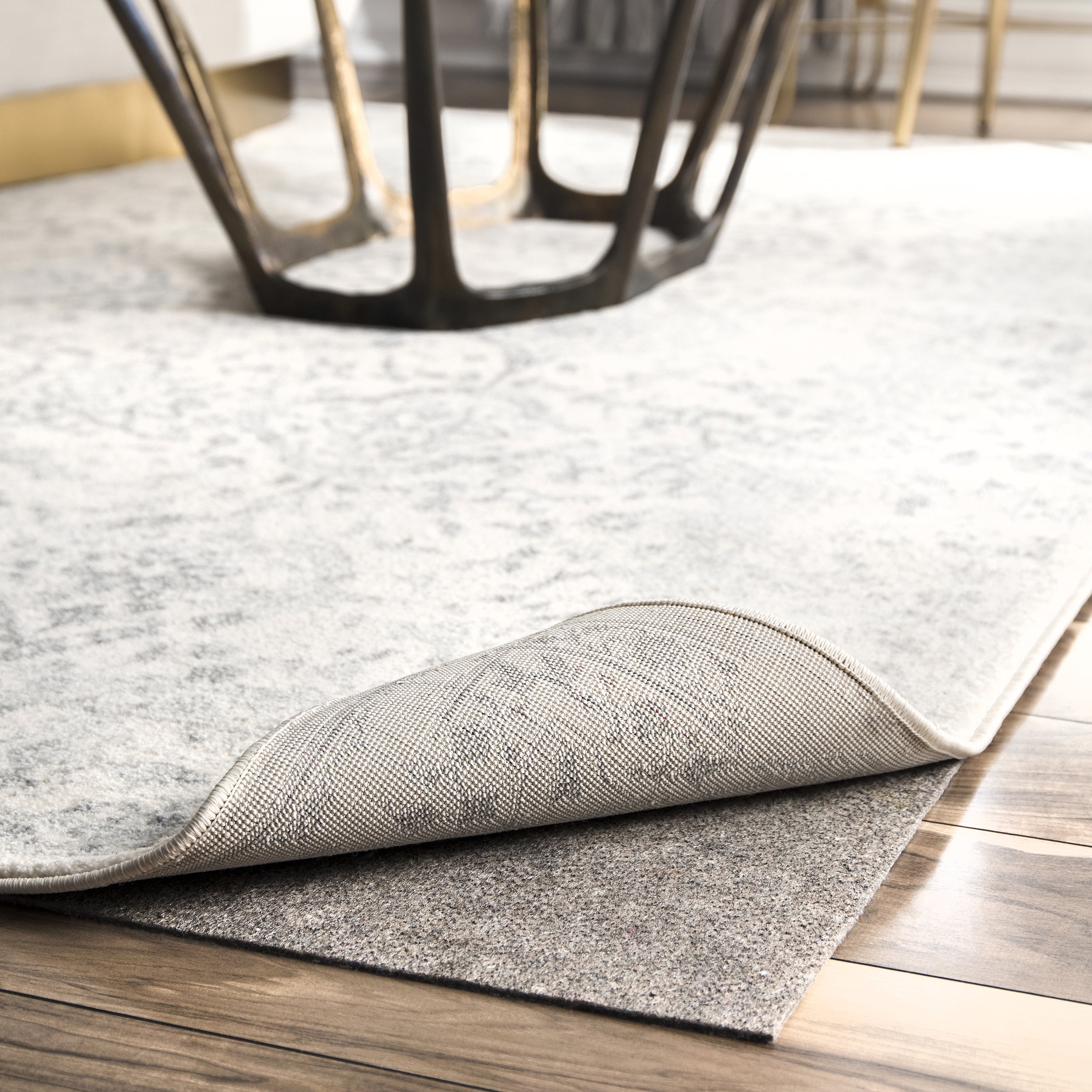 Eco-Friendly Gray Non-Skid Protective Rug Pad, 2' x 10'