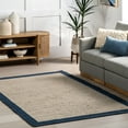 thumbnail image 1 of nuLOOM Bronwyn Farmhouse Bordered Jute Blend Area Rug, 7' 6" x 9' 6", Bronwyn Blue, 1 of 9