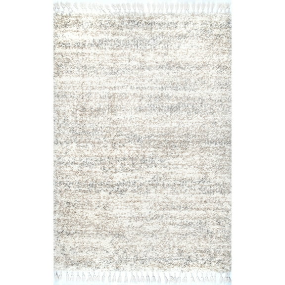 nuLOOM Brooke Contemporary Shag Area Rug, 6' 7" x 9', Ivory