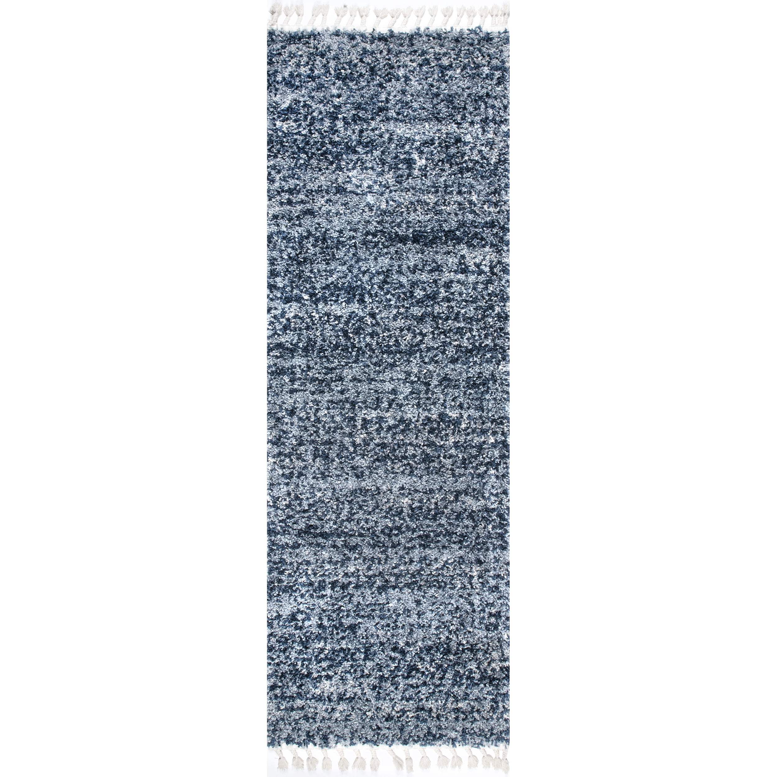 nuLOOM Brooke Contemporary Shag Runner Rug, 2' 6" x 12', Blue