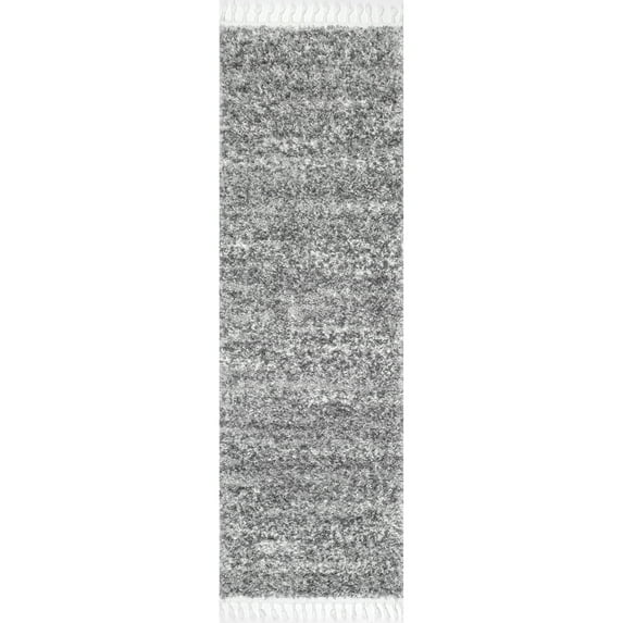 nuLOOM Brooke Contemporary Shag Runner Rug, 2' 6" x 6', Gray