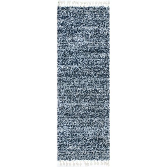 nuLOOM Brooke Contemporary Shag Runner Rug, 2' 6" x 8', Blue