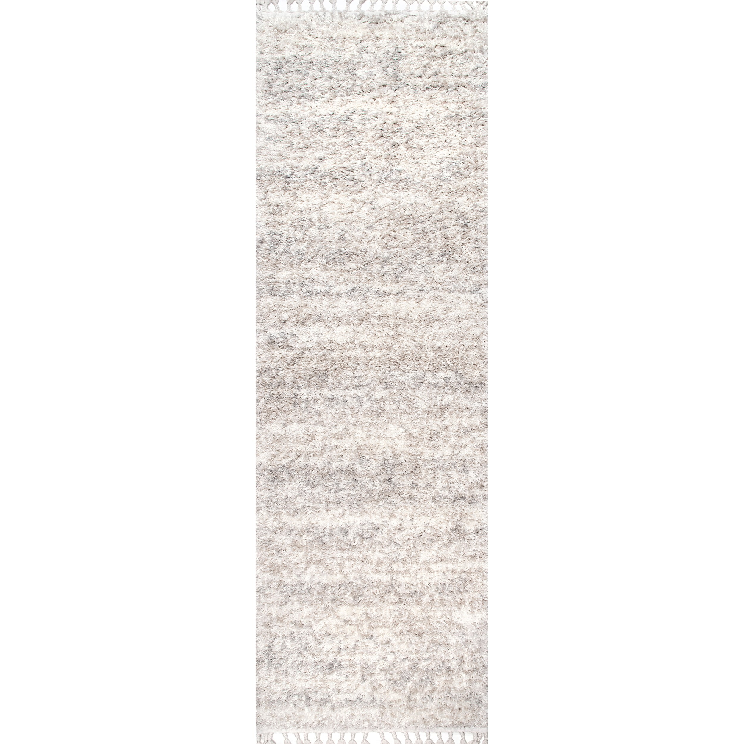 nuLOOM Brooke Contemporary Shag Runner Rug, 2' 6" x 8', Ivory