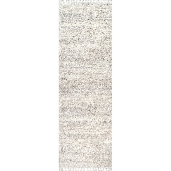 nuLOOM Brooke Contemporary Shag Runner Rug, 2' 6" x 8', Ivory