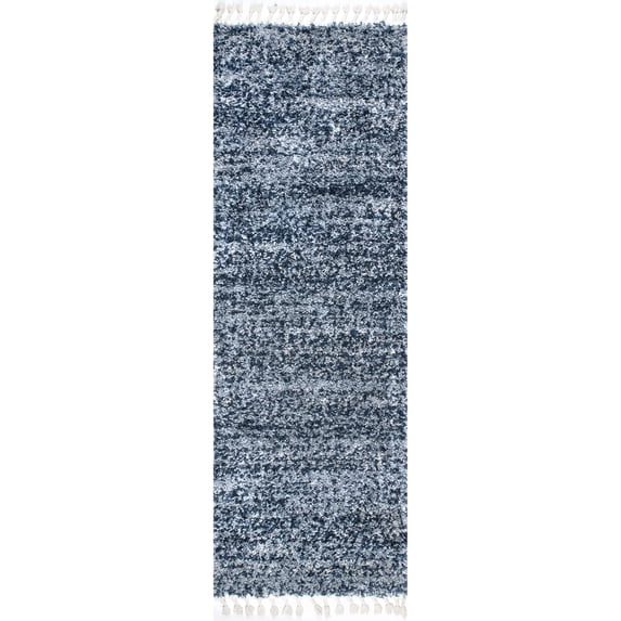 nuLOOM Brooke Contemporary Shag Runner Rug, 2' 6" x 6', Blue