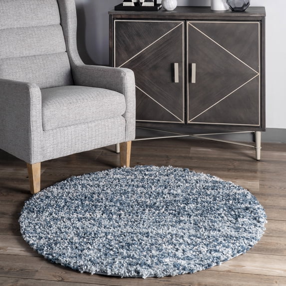 nuLOOM Brooke Shag Tasseled Area Rug, 6' 7" x 9', Blue