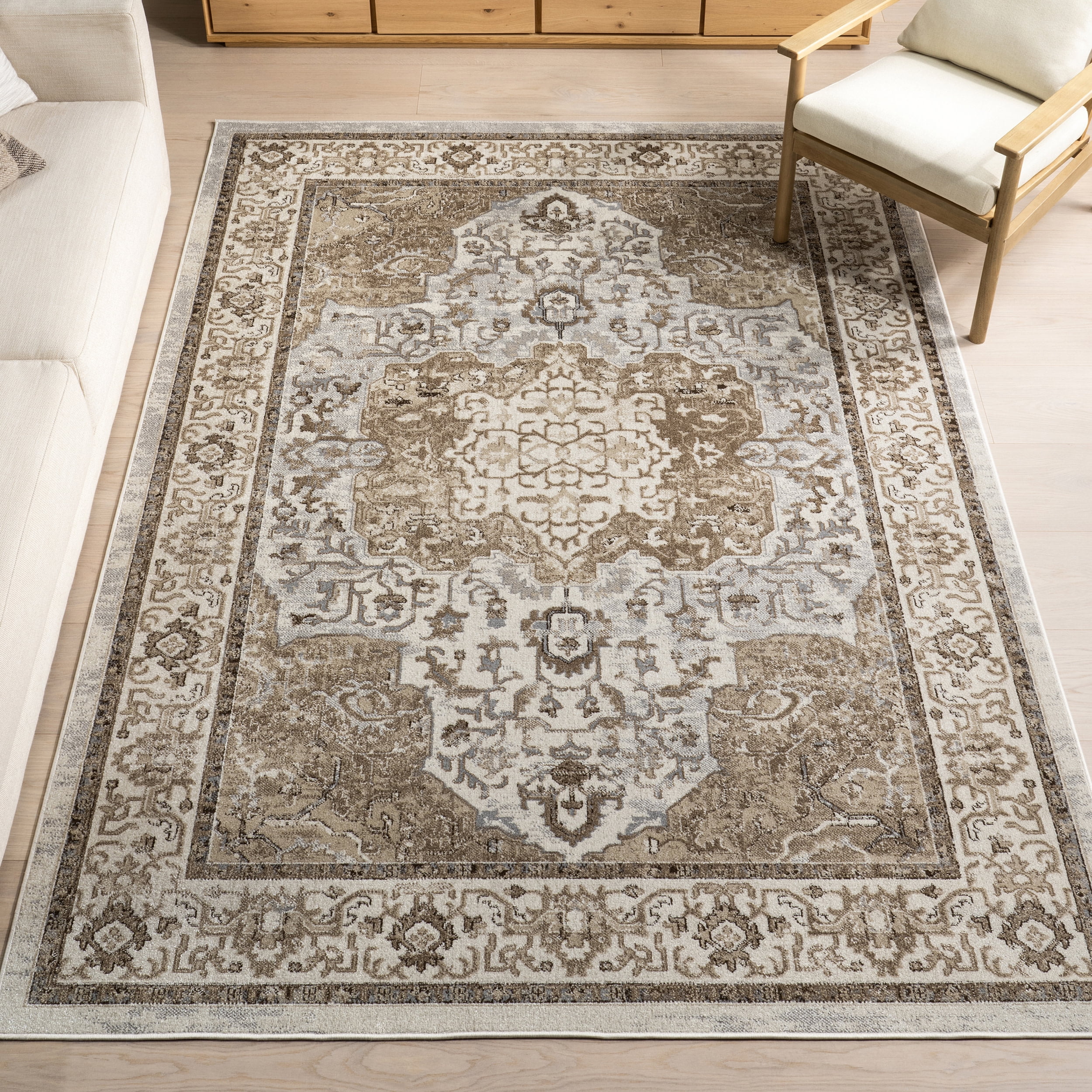 nuLOOM Cady Machine Washable Transitional Area Rug, 5' x 8', Light