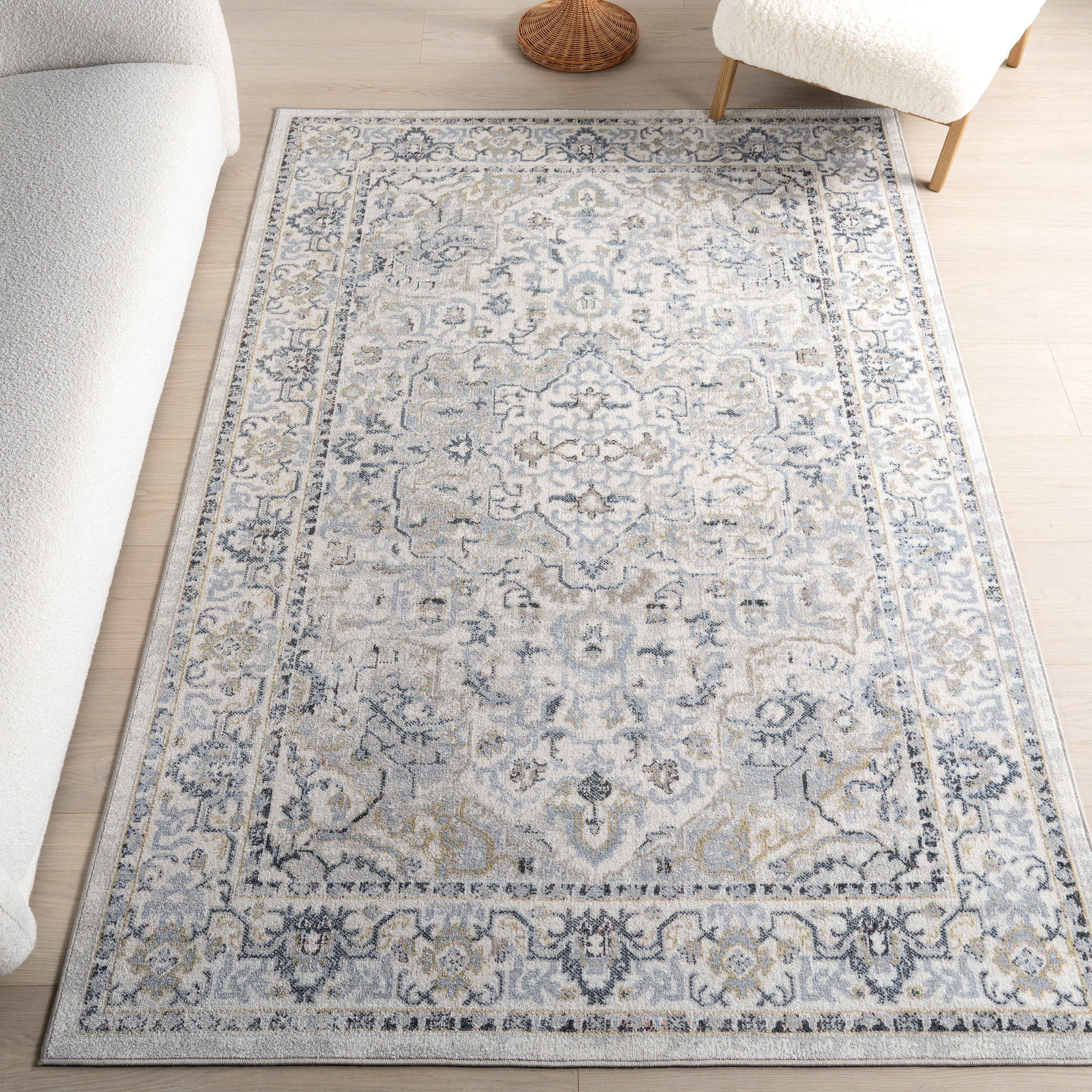 nuLOOM Cady Machine Washable Transitional Area Rug, 6' 7" x 9', Blue