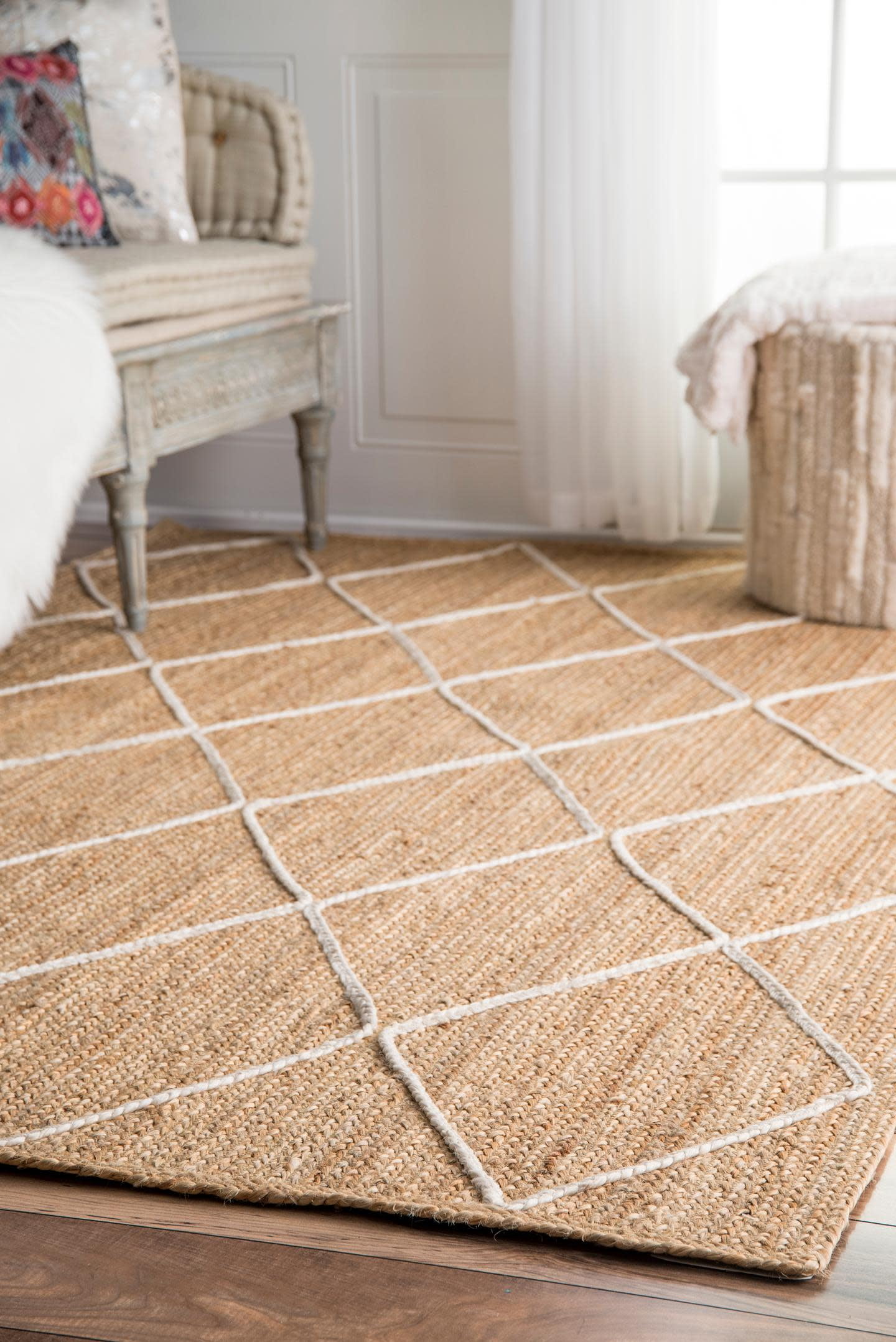 nuLOOM Caleb Braided Trellis Jute Area Rug or Runner