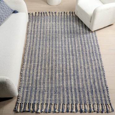 nuLOOM Capri Farmhouse Striped Area Rug, 8' x 10', Light Blue