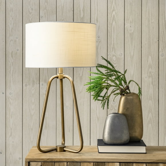 nuLOOM Captiva 26" Metal Table Lamp, 25.5" H x 14" W x 14" D, Brass