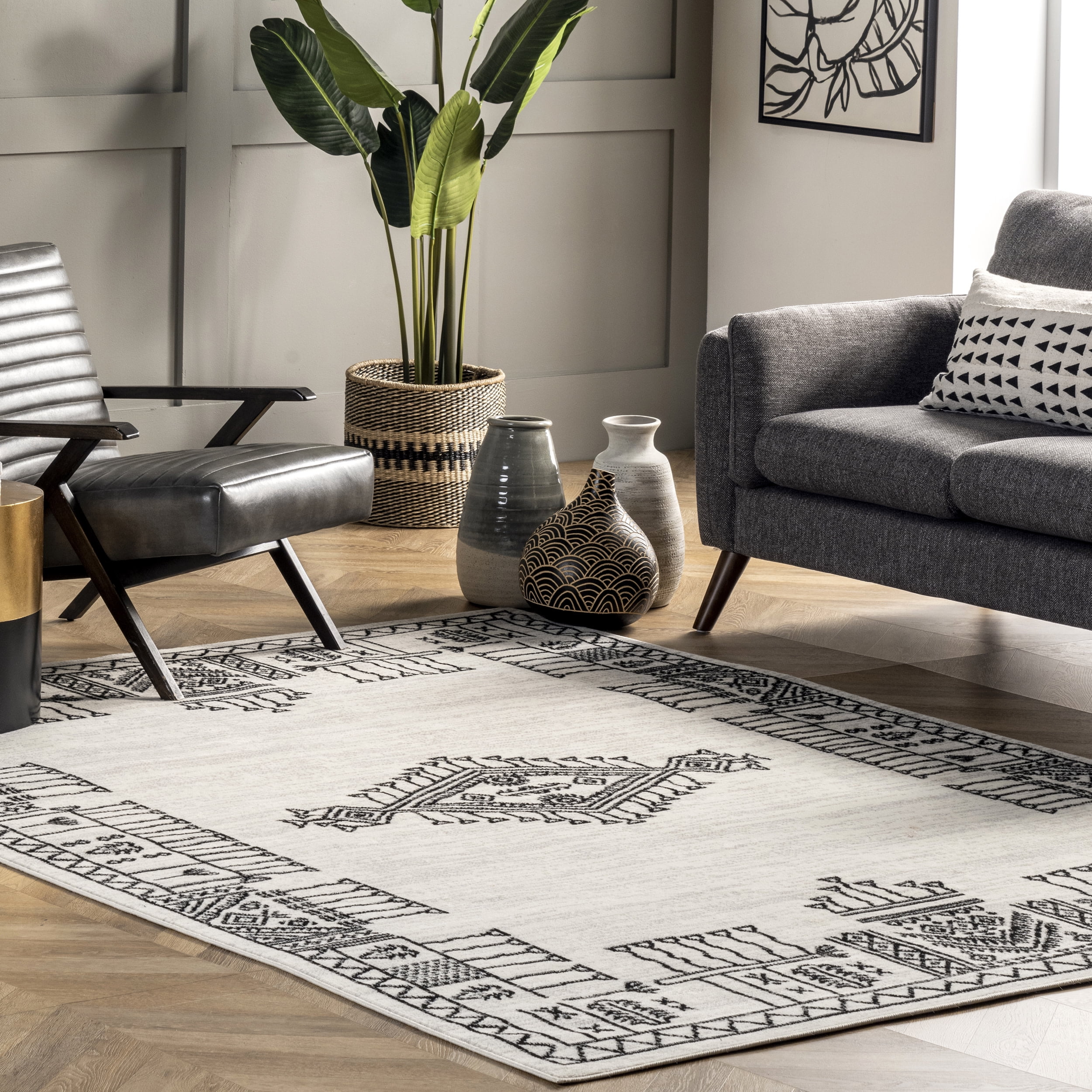 nuLOOM Carey Global Inspired Motif Area Rug, 8' 10" x 12', Beige