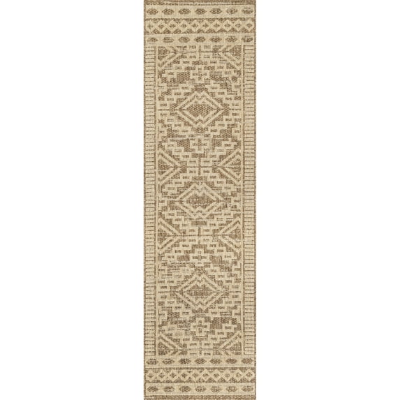 nuLOOM Cari Moroccan Tribal Indoor/Outdoor Runner Rug, 2' x 8', Beige
