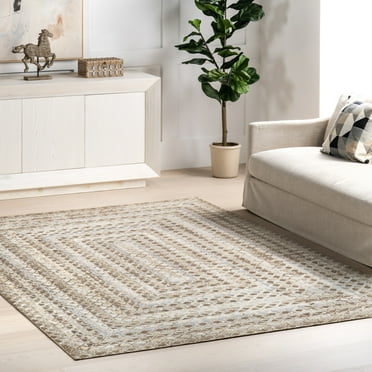 nuLOOM Carley Machine Washable Geometric Beige 5' x 8' Bohemian Area Rug