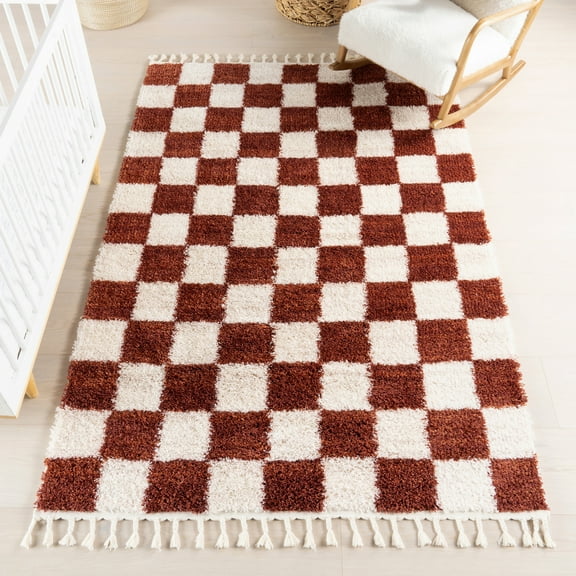 nuLOOM Carlisha Contemporary Checkered Area Rug, 4' x 6', Red