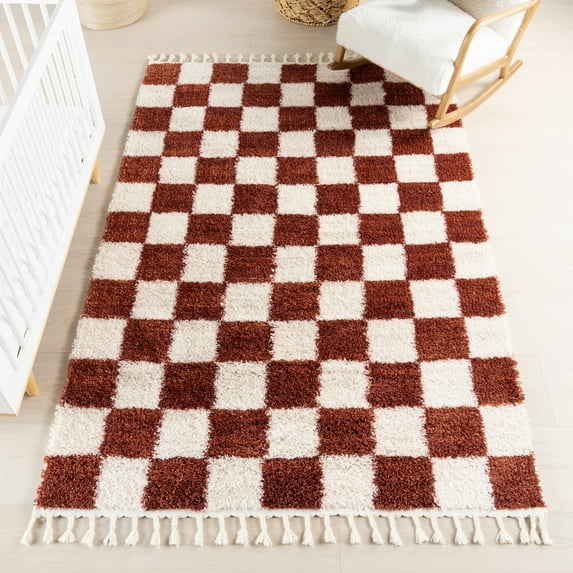 nuLOOM Carlisha Contemporary Checkered Area Rug, 4' x 6', Red