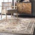 thumbnail image 1 of nuLOOM Carolina Fading Tribal Medallion Fringe Area Rug, 9' x 12', Carolina Beige, 1 of 5
