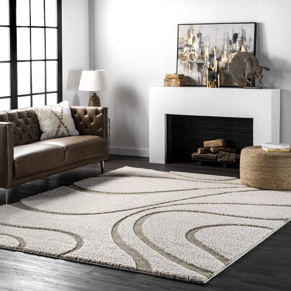 nuLOOM Carolyn Modern Shag Area Rug, 12' x 15', Cream