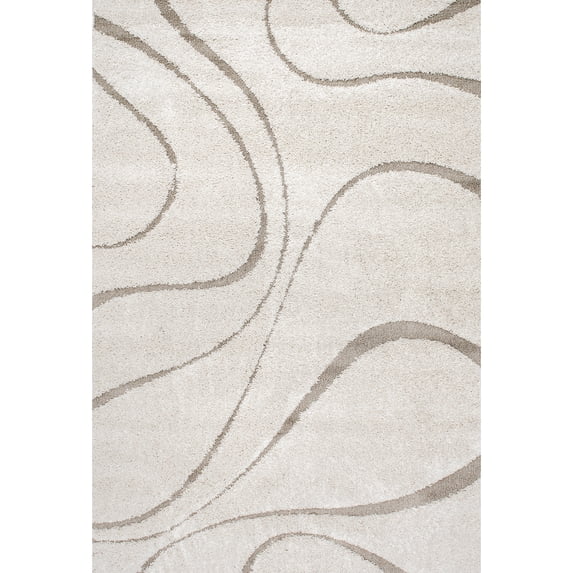 nuLOOM Carolyn Modern Shag Area Rug, 3' 3" x 5', Cream