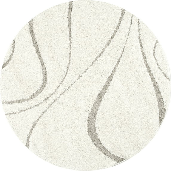 nuLOOM Carolyn Modern Shag Area Rug, 7' 10" Round, Cream