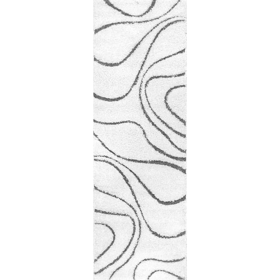 nuLOOM Carolyn Modern Shag Runner Rug, 2' 6" x 6', Beige
