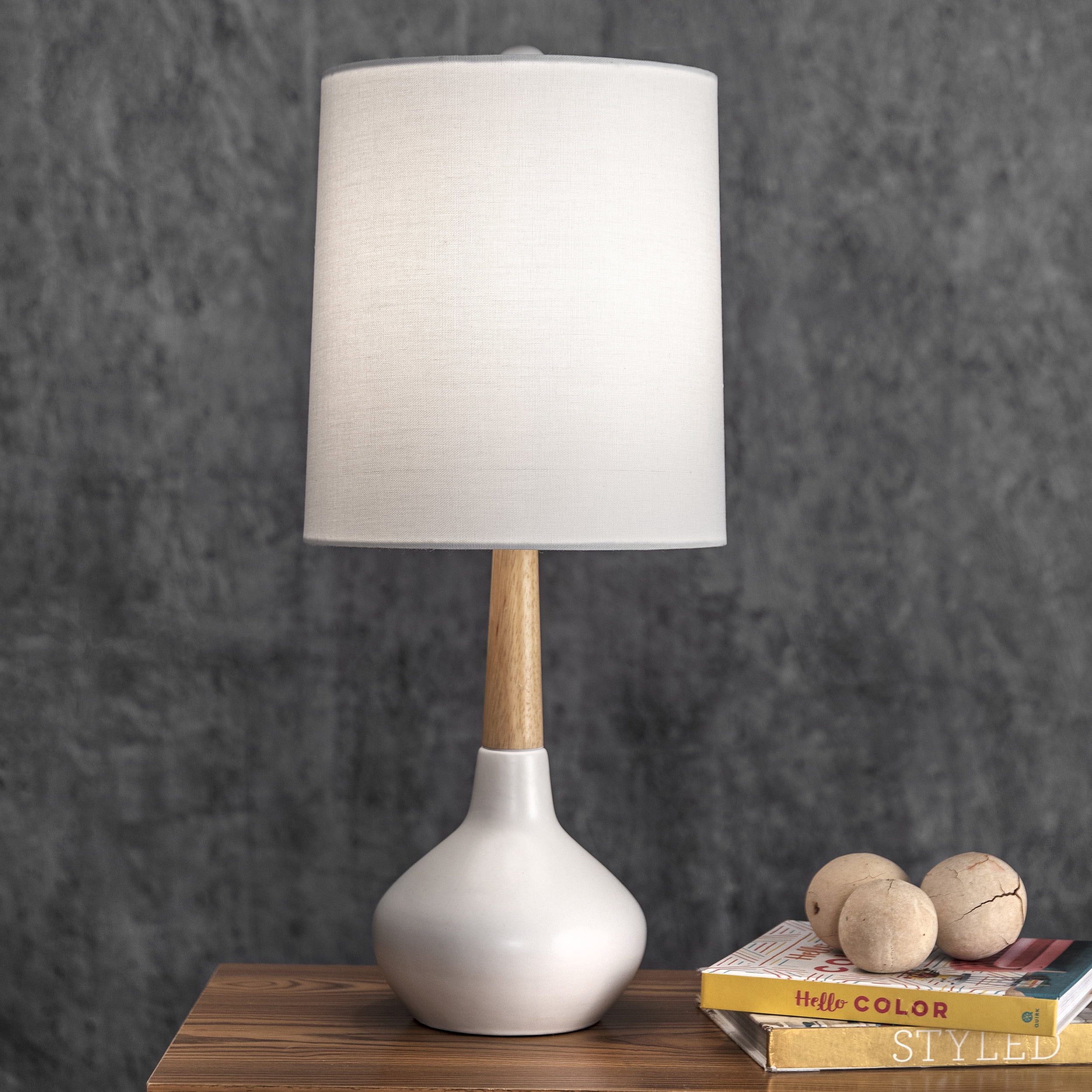 nuLOOM Castine 25" Ceramic Table Lamp, 25" H x 11" W x 11" D, White ...