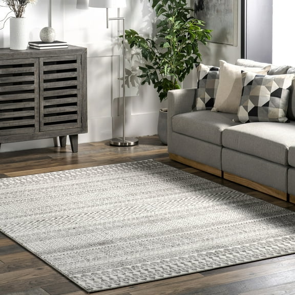 nuLOOM Catherina Transitional Geometric  Area Rug, 9' x 12', Catherina Grey