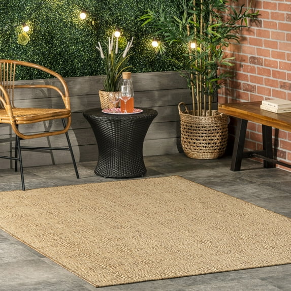 nuLOOM Chandler Geometric Indoor/Outdoor Area Rug, 6' 7" x 9', Chandler Brown