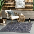 thumbnail image 1 of nuLOOM Chara Traditional Vines Machine Washable Indoor/Outdoor Area Rug, 8' x 10', Chara Navy, 1 of 6