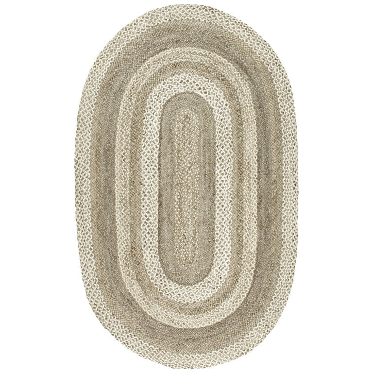 nuLOOM Charlene 5 x 8 Natural/bleached Oval Indoor Border Area Rug nuLOOM Charlene 5 x 8 Natural/bleached Oval Indoor Border Area Rug