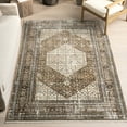 thumbnail image 1 of nuLOOM Charvi Distressed Medallion Fringe Area Rug, 5' x 7' 10", Charvi Brown, 1 of 9