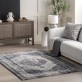 thumbnail image 1 of nuLOOM Charvi Distressed Medallion Fringe Area Rug, 8' x 10' 2", Navy, 1 of 9