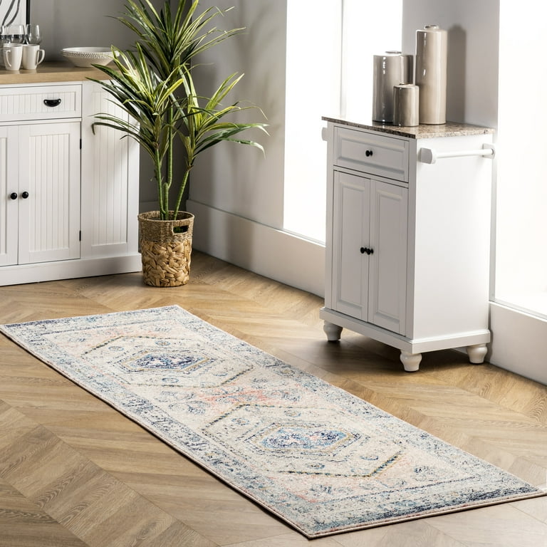 nuLOOM 2 x 8 Gray Indoor Medallion Vintage Runner nuLOOM 2 x 8 Gray Indoor Medallion Vintage Runner