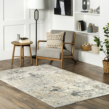 nuLOOM Chastin Modern Abstract Beige 6' 7" x 9' Modern Area Rug