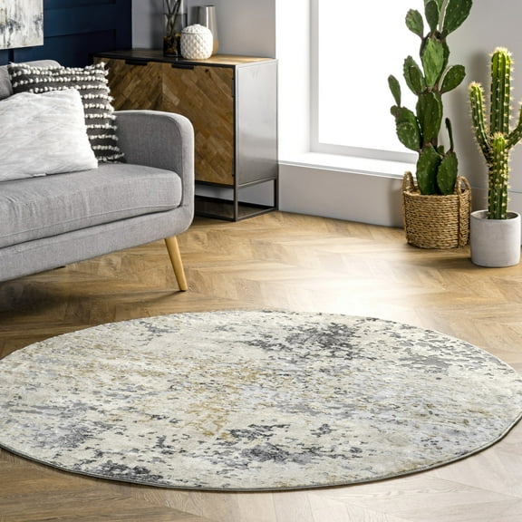 nuLOOM Chastin Modern Abstract Area Rug, 6', Round, Chastin Beige