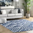 thumbnail image 1 of nuLOOM Chiara SpinClean Machine Washable Modern Geometric Area Rug, 4' x 6', Chiara Navy, 1 of 8