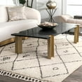 thumbnail image 1 of nuLOOM Chrissy Moroccan Trellis Shag Area Rug, 9' 2" x 12', Off White, 1 of 2