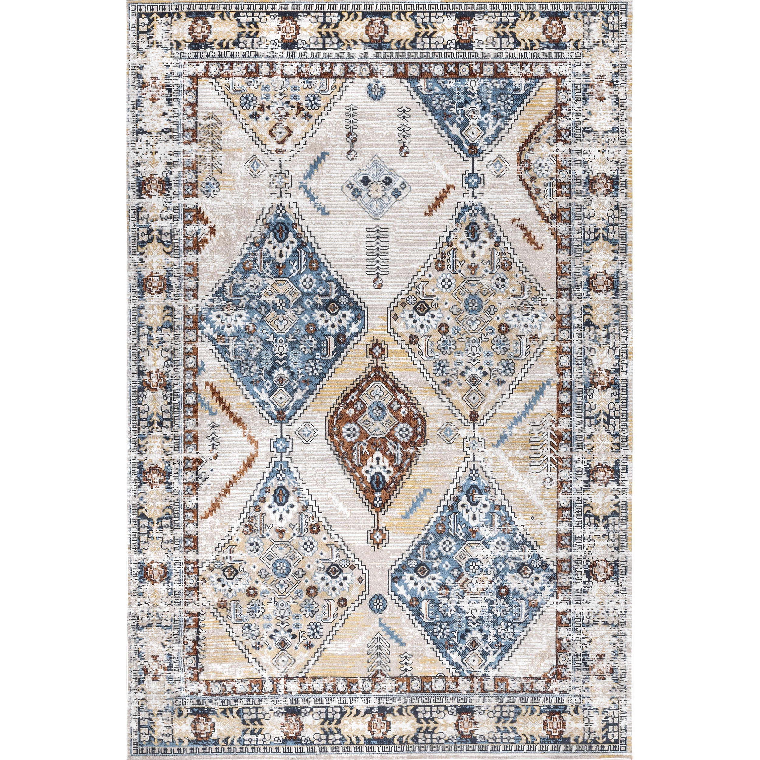 NuLOOM Clarabelle Machine Washable Traditional Diamonds Area Rug 8 X nuloom-clarabelle-machine-washable-traditional-diamonds-area-rug-8-x