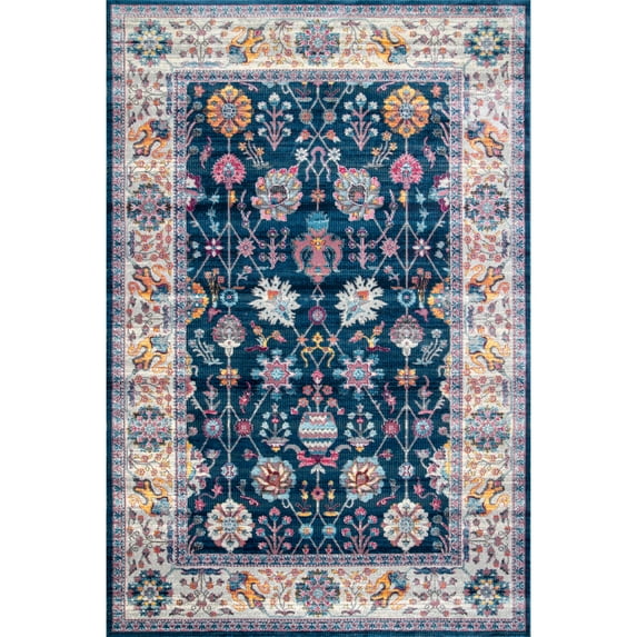nuLOOM Classic Tinted Floral Area Rug, 4' x 6', Blue
