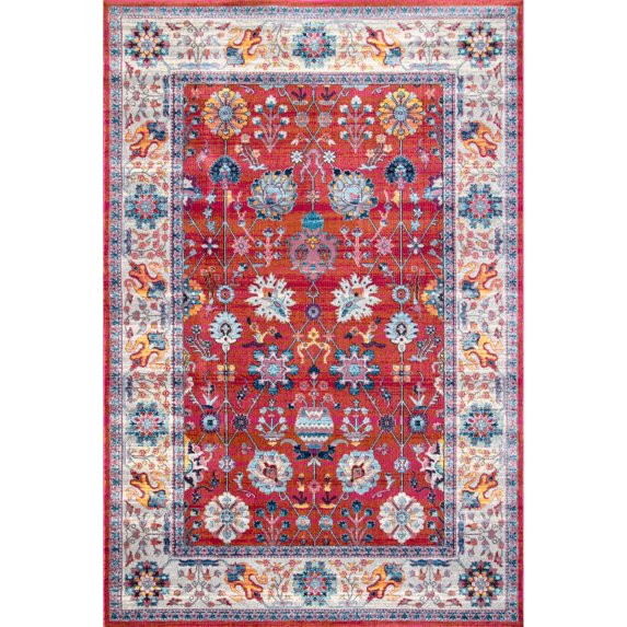 nuLOOM Classic Tinted Floral Area Rug, 7' 10" x 10' 10", Red