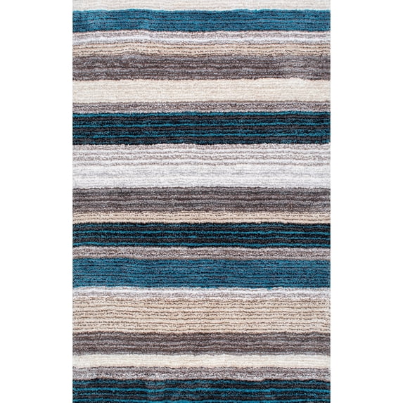 nuLOOM Classie Hand Tufted Shag Area Rug, 12' x 15', Blue Multi