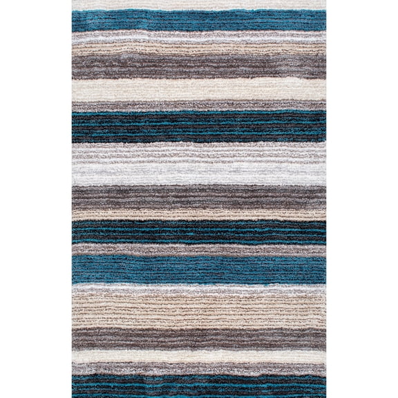 nuLOOM Classie Hand Tufted Shag Area Rug, 4', Blue Multi