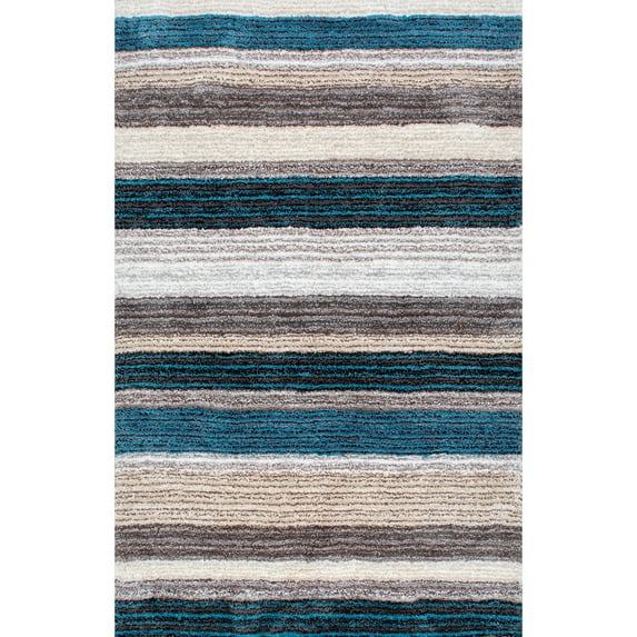 nuLOOM Classie Hand Tufted Shag Area Rug, 4', Blue Multi