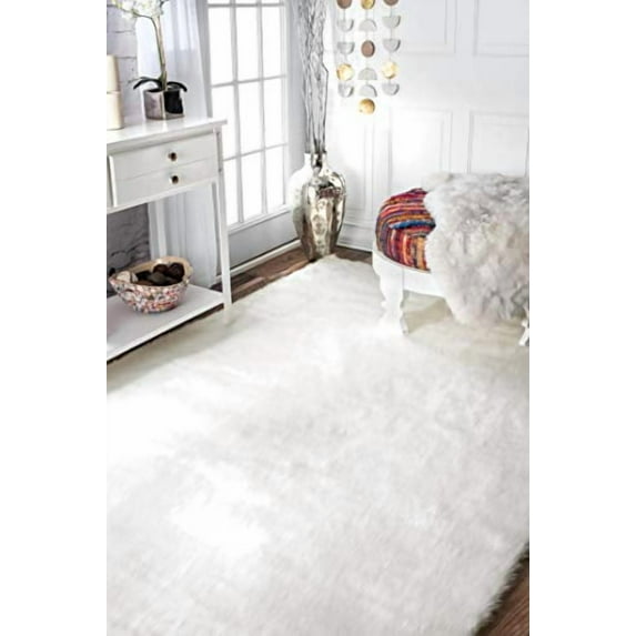 nuLOOM Cloud Faux Sheepskin Soft & Plush Shag Runner Rug, 2' 6" x 8', Ivory