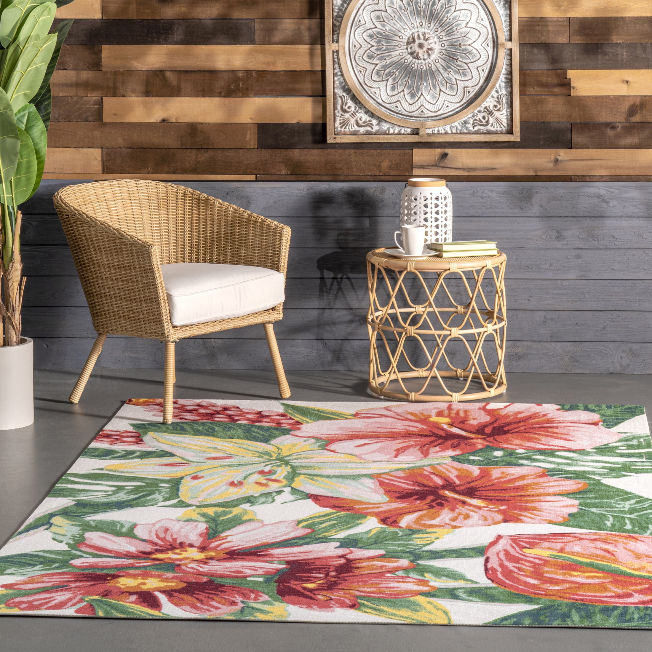nuLOOM Contemporary Floral Sabrina Area Rug, 4' x 6', Sabrina ...