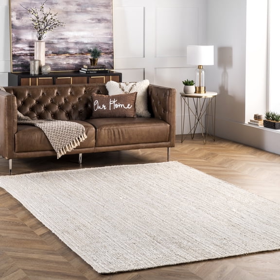nuLOOM Contemporary Solid Print Woven Hand-Made Area Rug, 96 in x 120 in