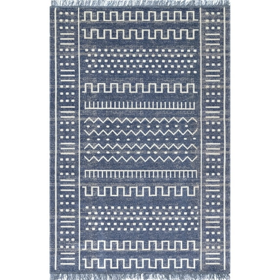 nuLOOM Cora Tribal Indoor/Outdoor Accent Rug, 2' x 4', Blue