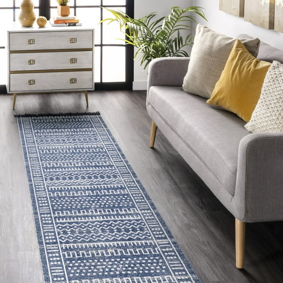 nuLOOM Outdoor Tribal Cora Area Rug, 2' 6" x 10', Runner, Cora Dark Blue