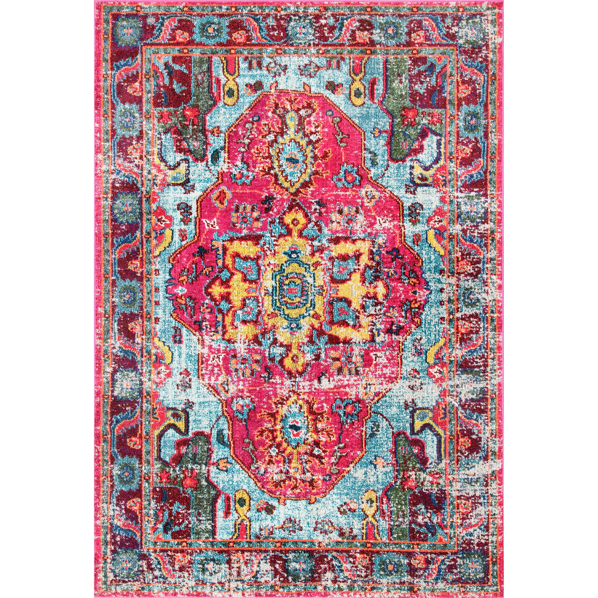 Multi-Color Medallion 10' x 14' Synthetic Area Rug